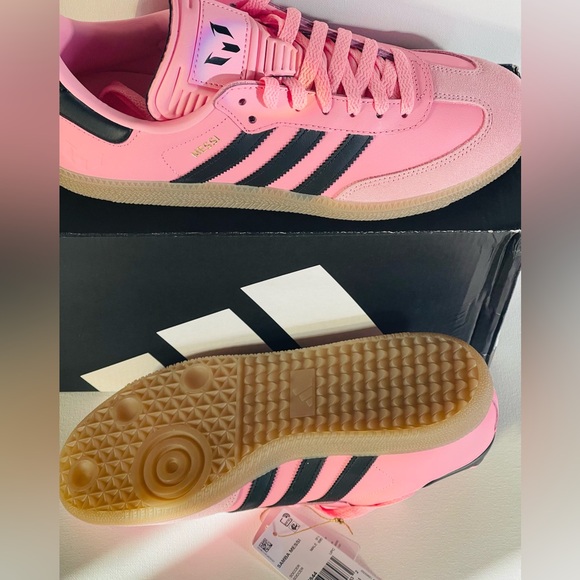 NIB ADIDAS MESSI CLASSIC SAMBA PINK INDOOR LEATHER SOCCER SHOES MENS 10 - Picture 10 of 16